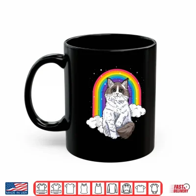 Mug Ragdoll Cat Rainbow Galaxy Kitten Space Kitty Lover Gift Shirt