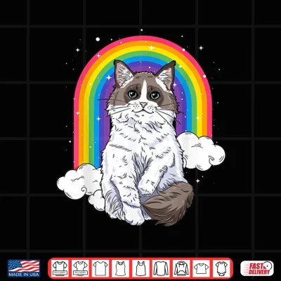 Design Ragdoll Cat Rainbow Galaxy Kitten Space Kitty Lover Gift Shirt