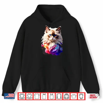 Hoodie Ragdoll Cat Watercolor Family Tee All Ages Cat Lovers Shirt