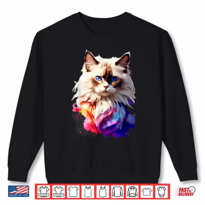 Sweatshirt Ragdoll Cat Watercolor Family Tee All Ages Cat Lovers Shirt