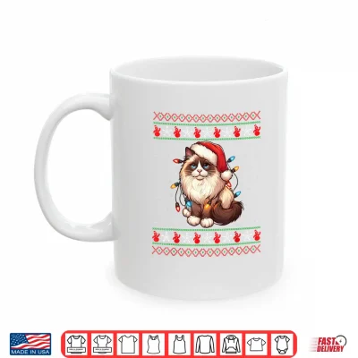 Mug Ragdoll Cat Ugly Christmas Ragdoll Cat Xmas Lighting Shirt