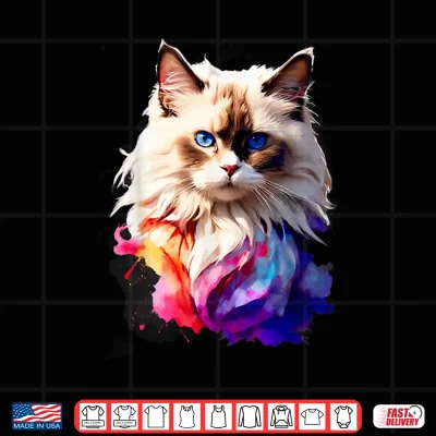 Design Ragdoll Cat Watercolor Family Tee All Ages Cat Lovers Shirt