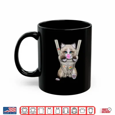 Mug Ragdoll Cat with Pacifier in Baby Carrier Shirt