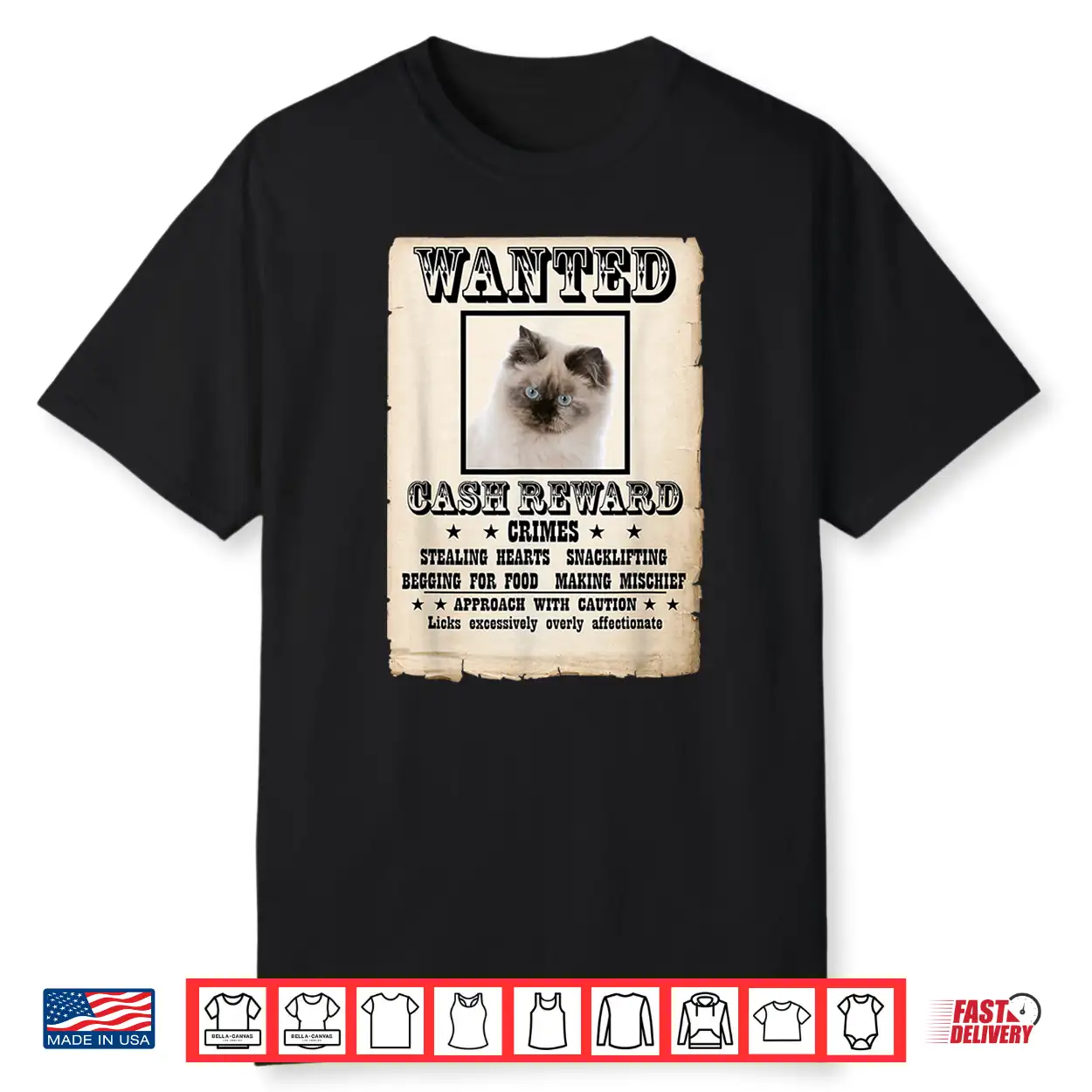 Ragdoll Kitten Wanted Poster Cat Shirt