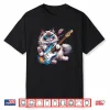 Rock Cat Playing E Guitar Funny Guitar Ragdoll Cat Shirt For Men Women Girls Kids