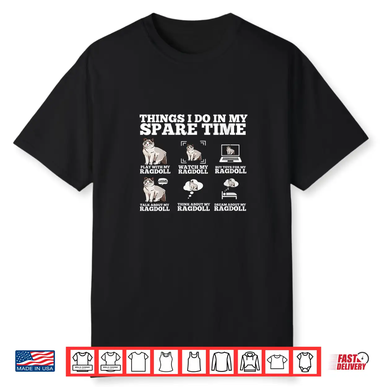 Womens Cute Ragdoll Cat Things I Do In My Spare Time Ragdoll Shirt