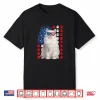 Womens Funny Ragdoll Cat Paws Usa Flag Indepedence Day 4Th Of July Shirt
