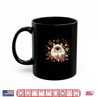 Mug Cute Ragdoll Cat Autumn Fall Red Leaves Holiday Thanksgiving Shirt