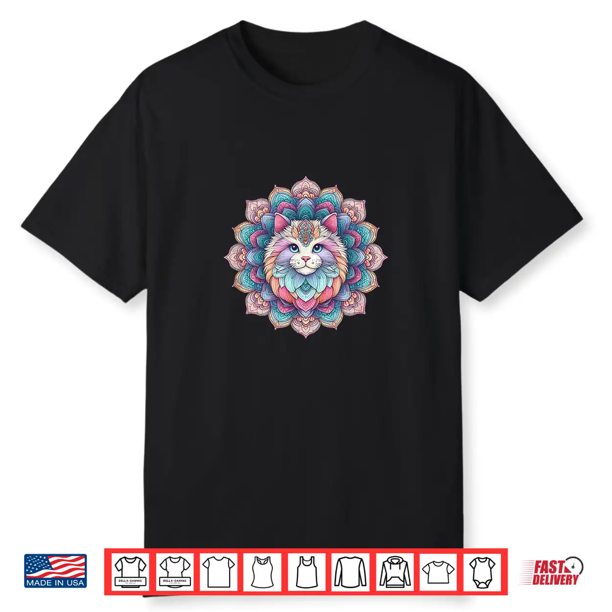 Pastel Zen Mandala Ragdoll Cat Shirt