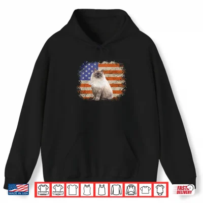Hoodie Ragdoll Cat 4th of July Patriotic Independence Celebrations Shirt
