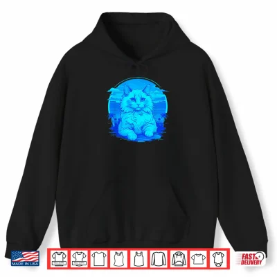 Hoodie Ragdoll Cat Cartoon to Fall in Love with Sunset Shirt