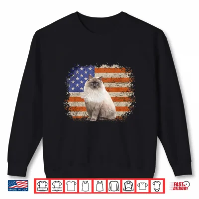Sweatshirt Ragdoll Cat 4th of July Patriotic Independence Celebrations Shirt