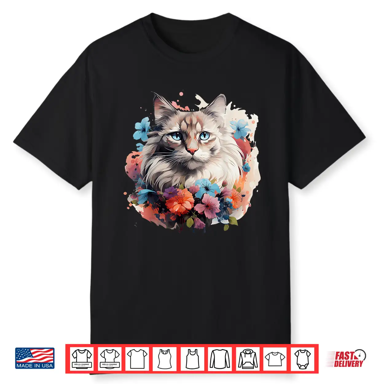 Ragdoll Cat Flower Shirt