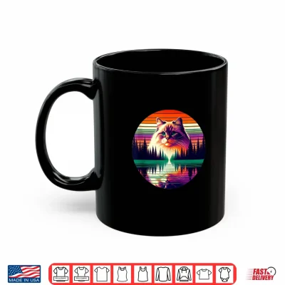 Mug Ragdoll Cat Lover Sunset Retro Style Vintage 80s 70s Shirt