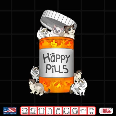 Design Ragdoll Cat Happy Pills Shirt