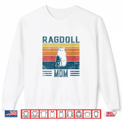 Sweatshirt Womens Best Cat Mom Women Vintage Ragdoll Cat Shirt