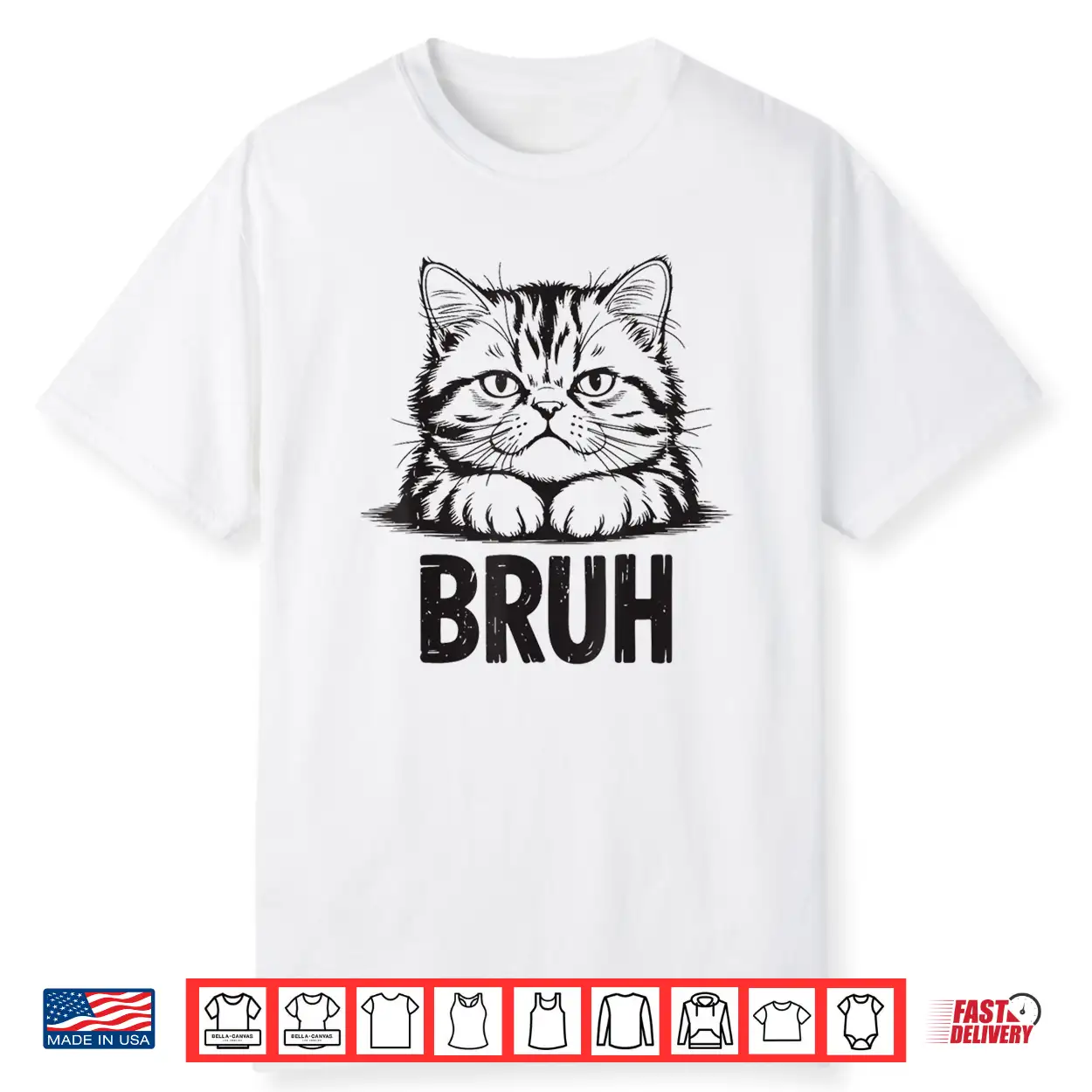 Bruh Funny Meme Persian Cashirt Teen Boy Girl Mom Dad Men Shirt