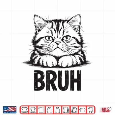 Design Bruh Funny Meme Persian CaShirt Teen Boy Girl Mom Dad Men Shirt