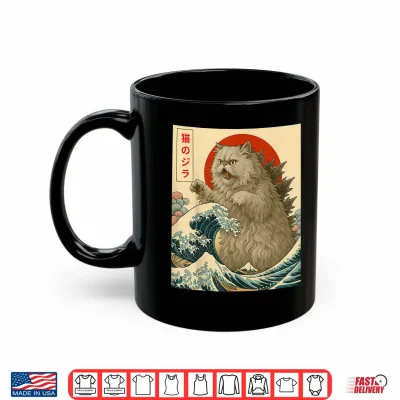Catzilla Persian Cat Japanese Art Gifts For Men Women Kid Shirt 3 Mug Catzilla Persian Cat Japanese Art Gifts For Men Women Kid Shirt