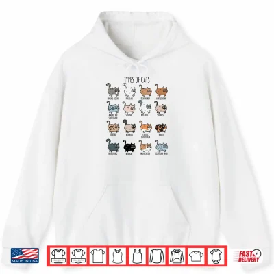 Hoodie Cute Types of Cat Lady Birman Bengal Nebelung Persian Shirt