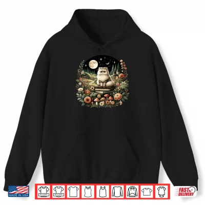Hoodie Floral Womens Cottagecore Persian cat Lover Shirt