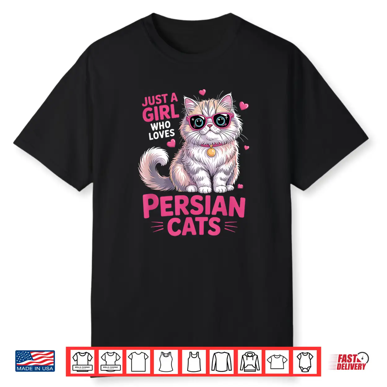 Girls Persian Cat Shirt