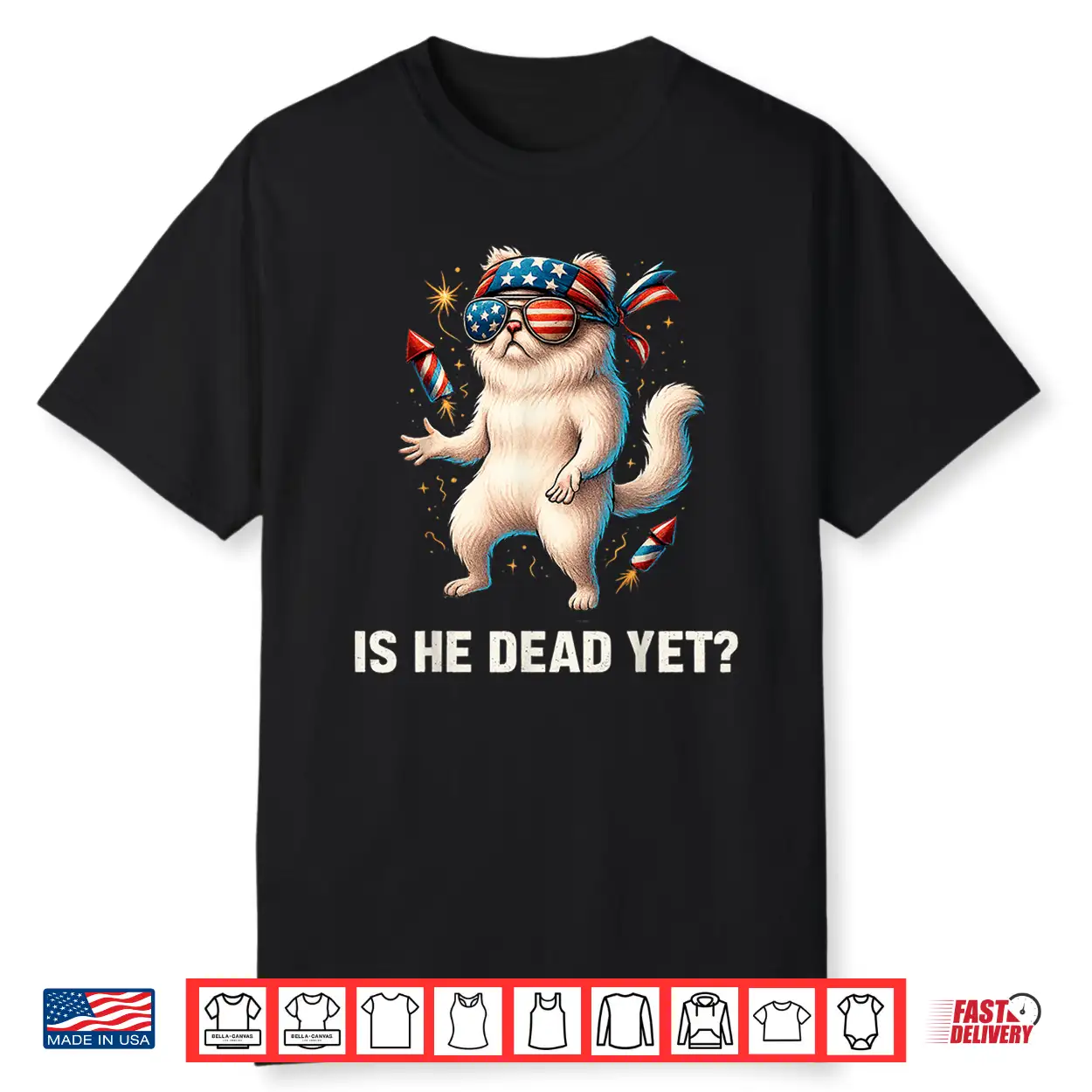 Is He Vintage Dead Yet Dark Humor Funny Persian Cat Meme Shirt