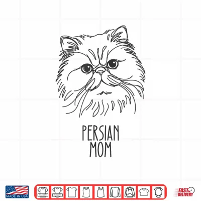 Design Line Art Best Cat Mom Women Persian Cat Shirt