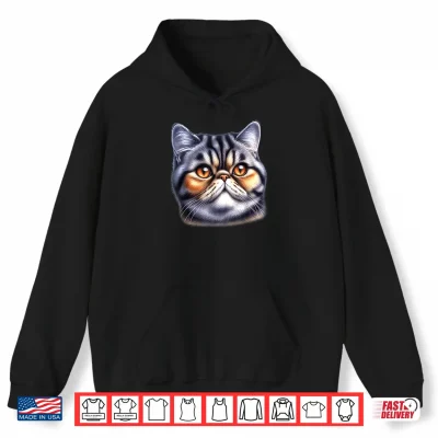 Hoodie Persian Cat Portrait Cute Kitten Shirt