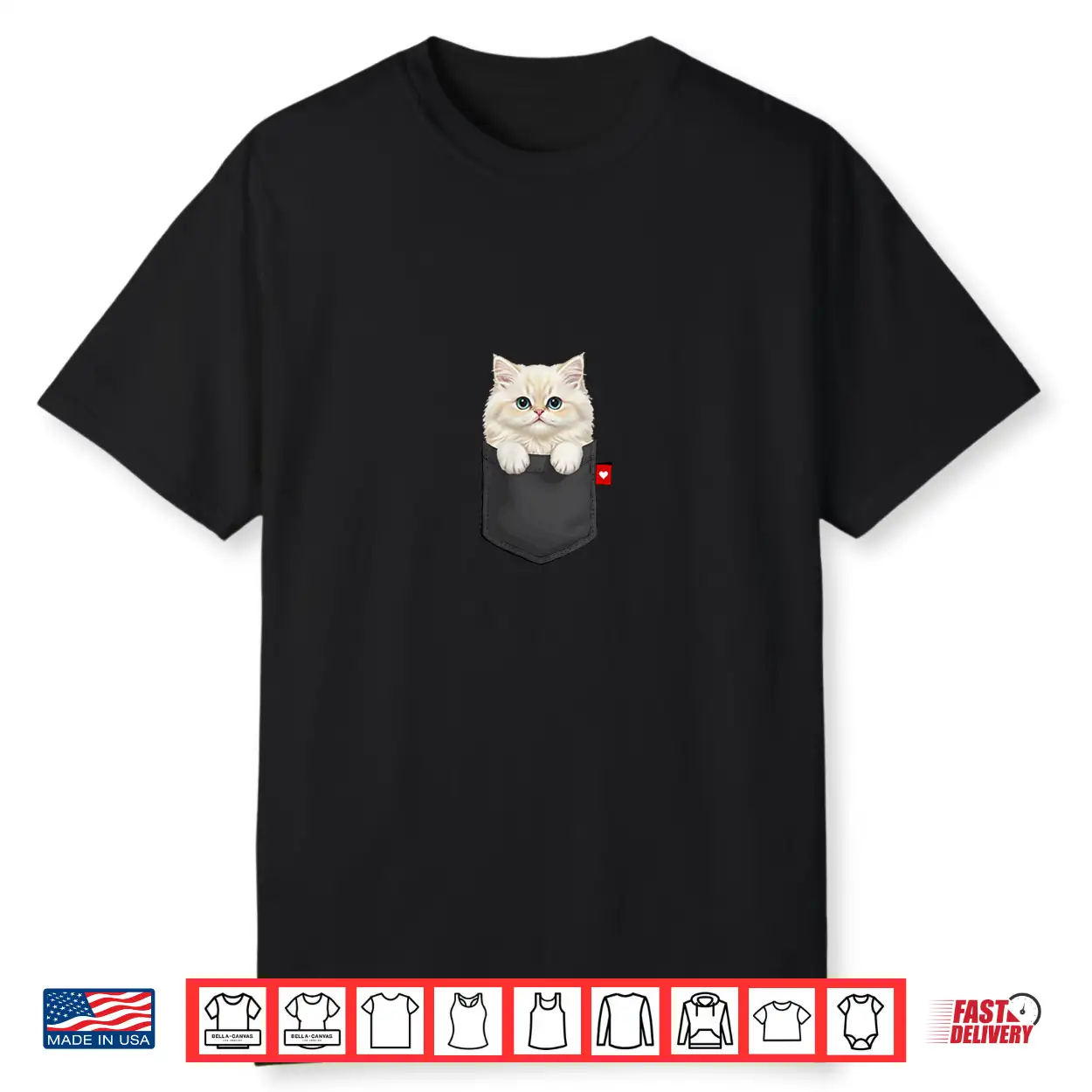Persian Cat In Pocket Peeking Cute Kitten Cat Shirt