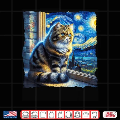 Design Cat Exotic Shorthair Starry Night Exotic Shorthair Shirt