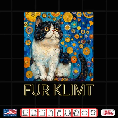 Design Cat in Klimt Painting Cat Lover Exotic Shorthair Artist Shirt