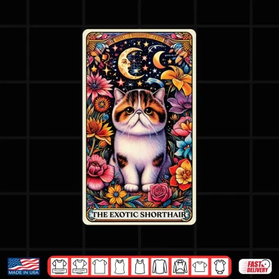 Design The Exotic Shorthair Cat Tarot Card Shirt