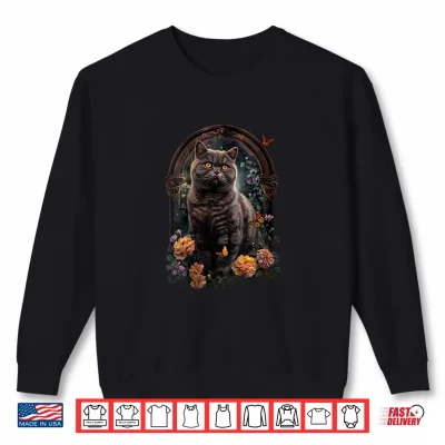 Sweatshirt Womens Exotic Shorthair Cat Flower Shirt