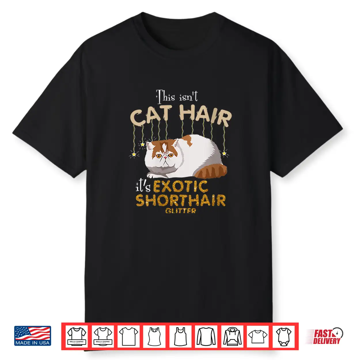 Womens This Isn’T Cat Hair It’S Exotic Shorthair Cat Glit Shirt