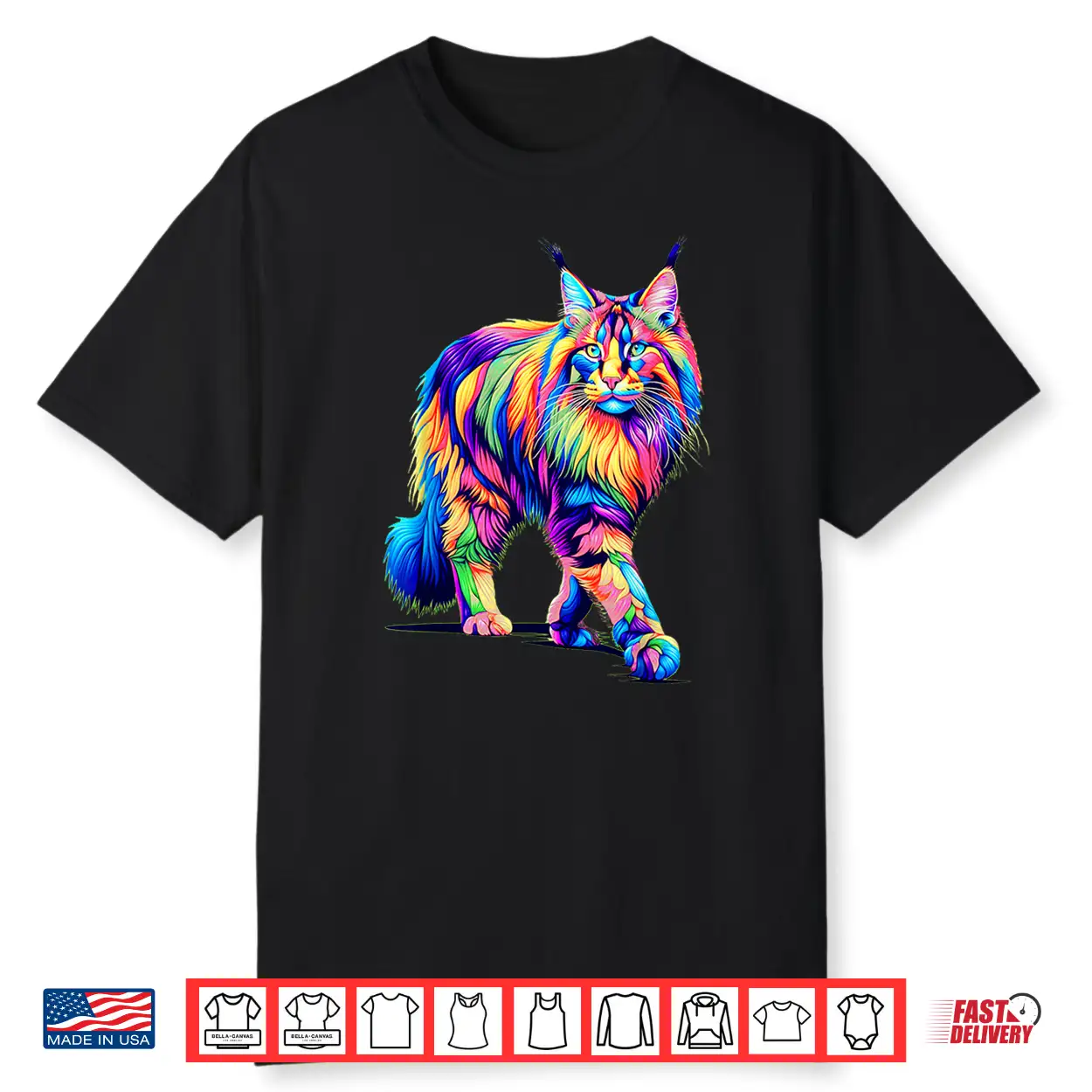 Colorful Pop Art Maine Coon Cat Maine Coons Shirt