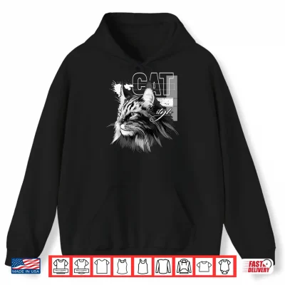 Hoodie Beautiful Maine Coon Cat Professional Minimalist Modern Graphic Shirt