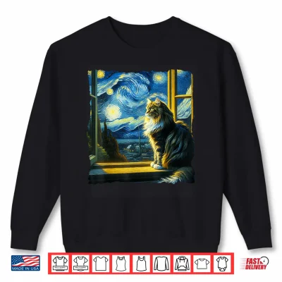 Sweatshirt Cat Maine Coon Starry Night Maine Coon Shirt