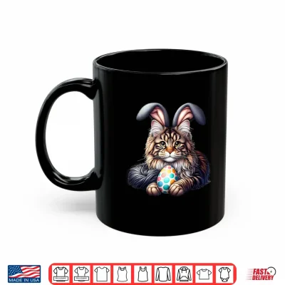 Mug Funny Easter Cute Maine Coon Cats Pets Bunny Rabbits Easter Shirt