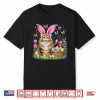 Happy Easter Cute Bunny Maine Coon Cat Easter Eggs Basket Shirt