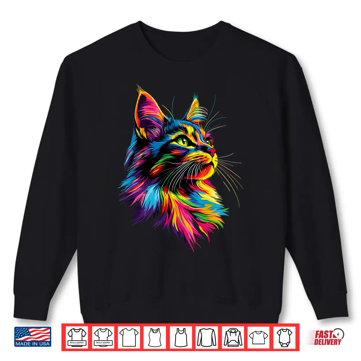 Maine Coon Cat Colorful Rainbow Color Popart Maine Coon Cats Shirt Maine Coon Cat Colorful Rainbow Color Popart Maine Coon Cats Shirt
