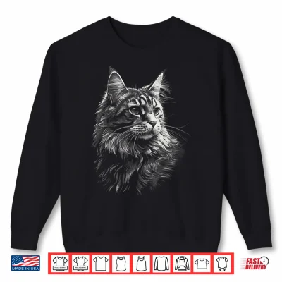 Sweatshirt Maine Coon Cat Eyes Kitty Kitten Cat Artwork Cat Face Shirt