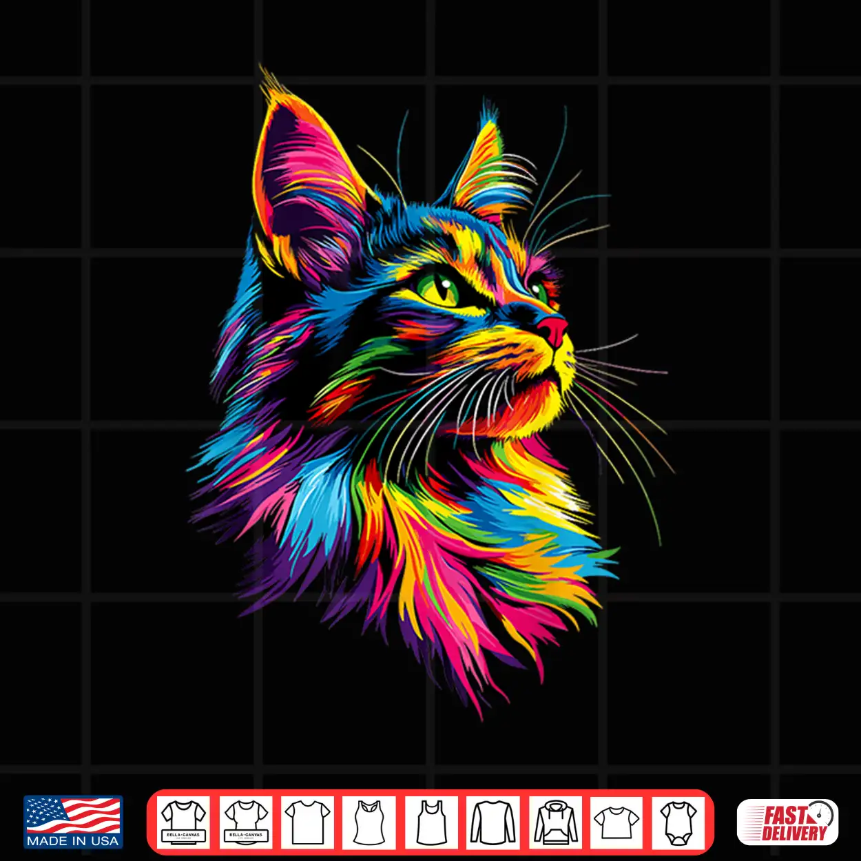 Maine Coon Cat Colorful Rainbow Color Popart Maine Coon Cats Shirt Maine Coon Cat Colorful Rainbow Color Popart Maine Coon Cats Shirt