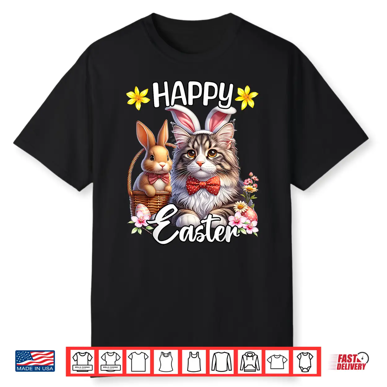 Maine Coon Cat Happy Easter Cute Maine Coon Cat Shirt