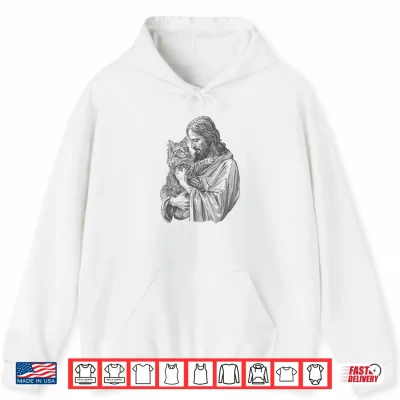 Hoodie Maine Coon Cat Love Jesus Shirt
