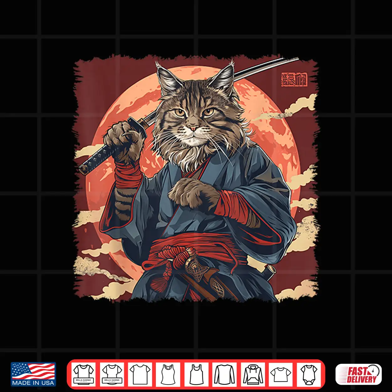Maine Coon Cat Japanese Art Samurai Ukiyo E Shirt Maine Coon Cat Japanese Art Samurai Ukiyo E Shirt