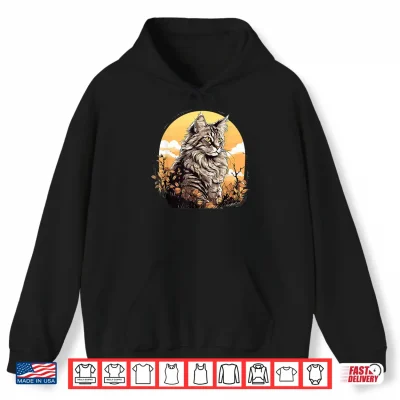 Hoodie Maine Coon Cats Maine Coon Cat Professional Minimalist Modern Graphic Shirt