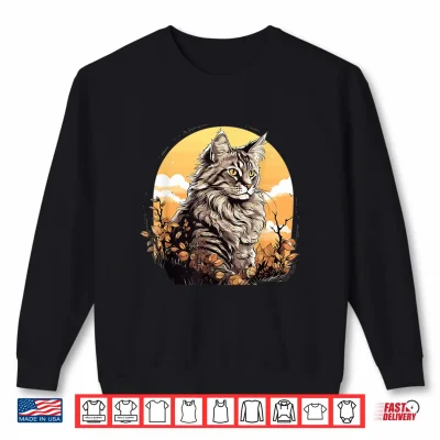 Sweatshirt Maine Coon Cats Maine Coon Cat Professional Minimalist Modern Graphic Shirt