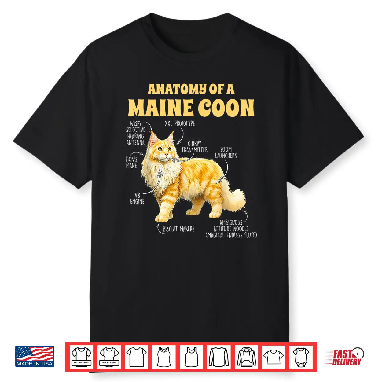 Maine Coon Lover Cat Mom Cat Mama Anatomy Of A Maine Coon Shirt