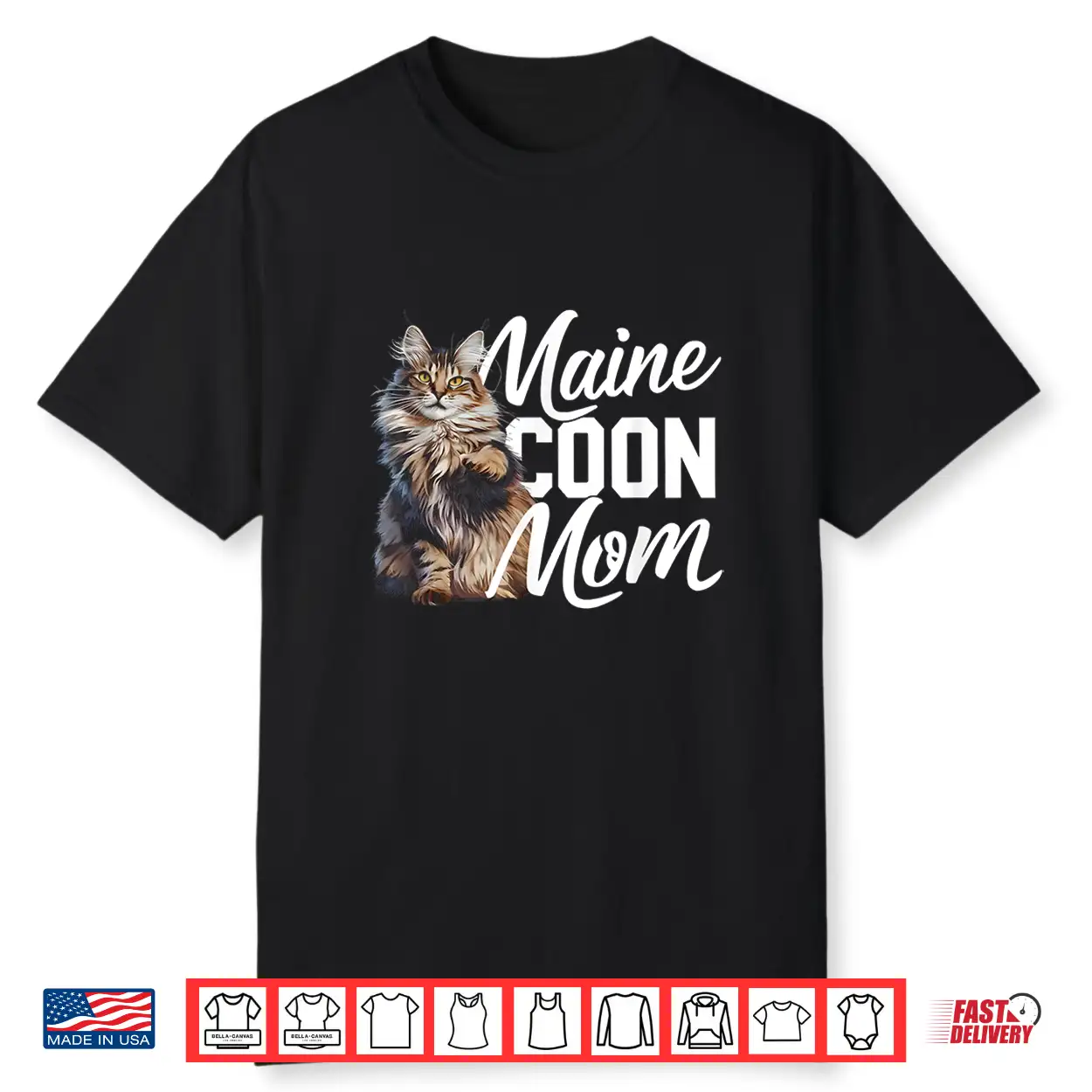 Maine Coon Mom Professional Minimalist Modern Graphic Identity Shirt